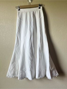 Madewell White Denim Full A Line Boho Maxi Skirt